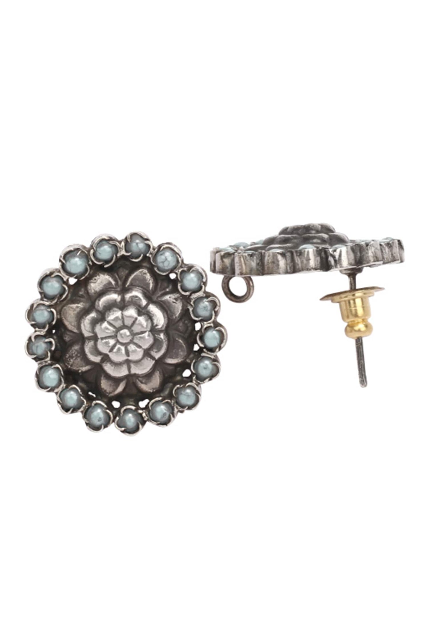 Handcrafted Carved Stud Earrings 