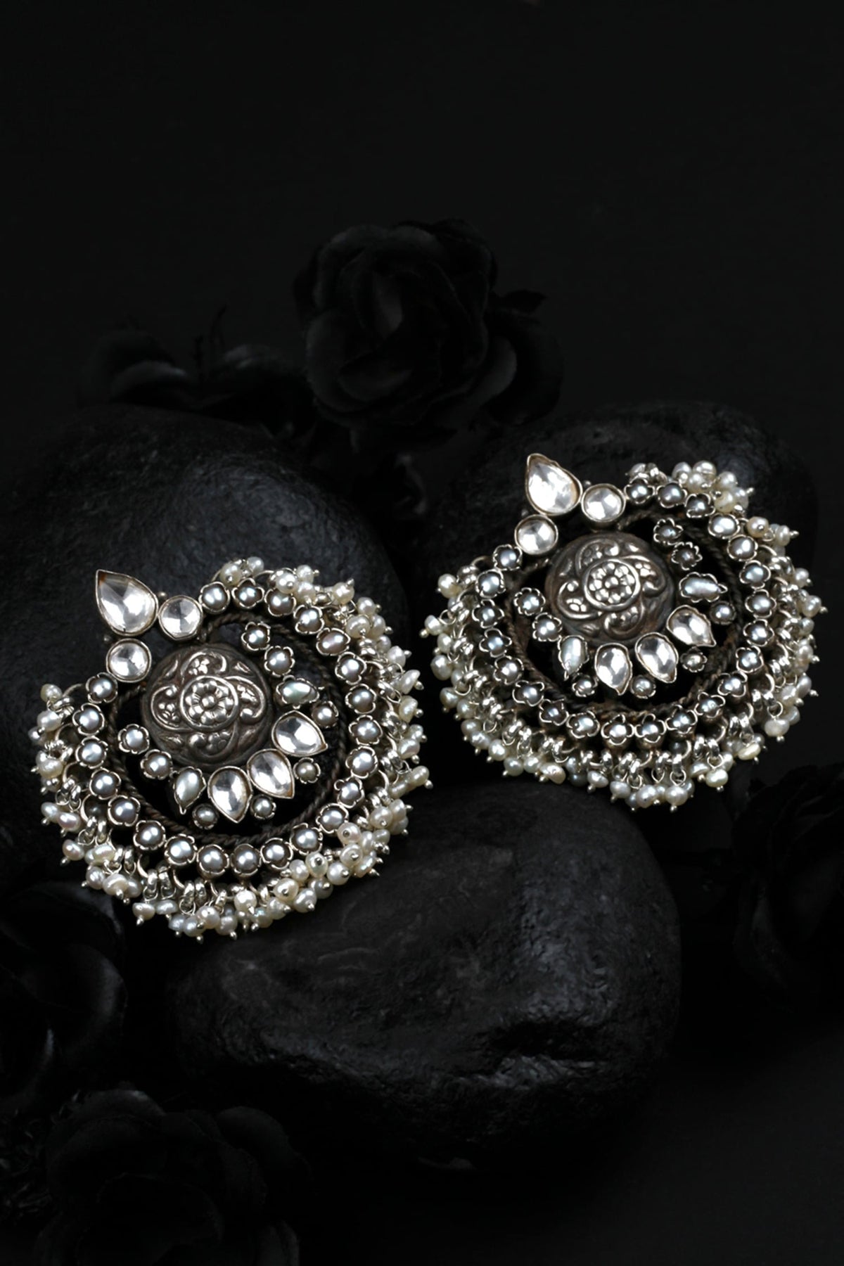 Handcrafted Stone Drop Chandbalis 