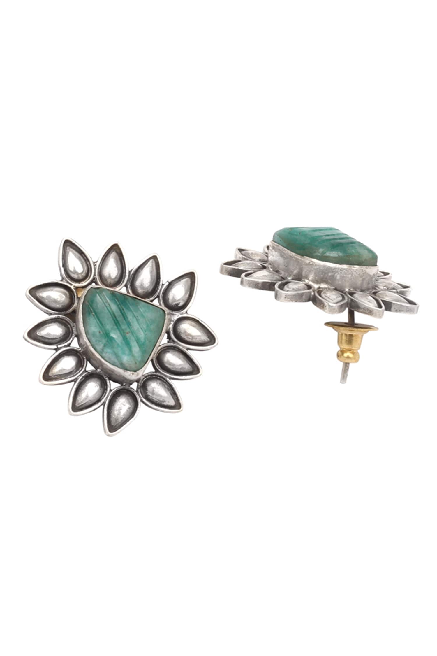 Stone Embellished Stud Earrings 