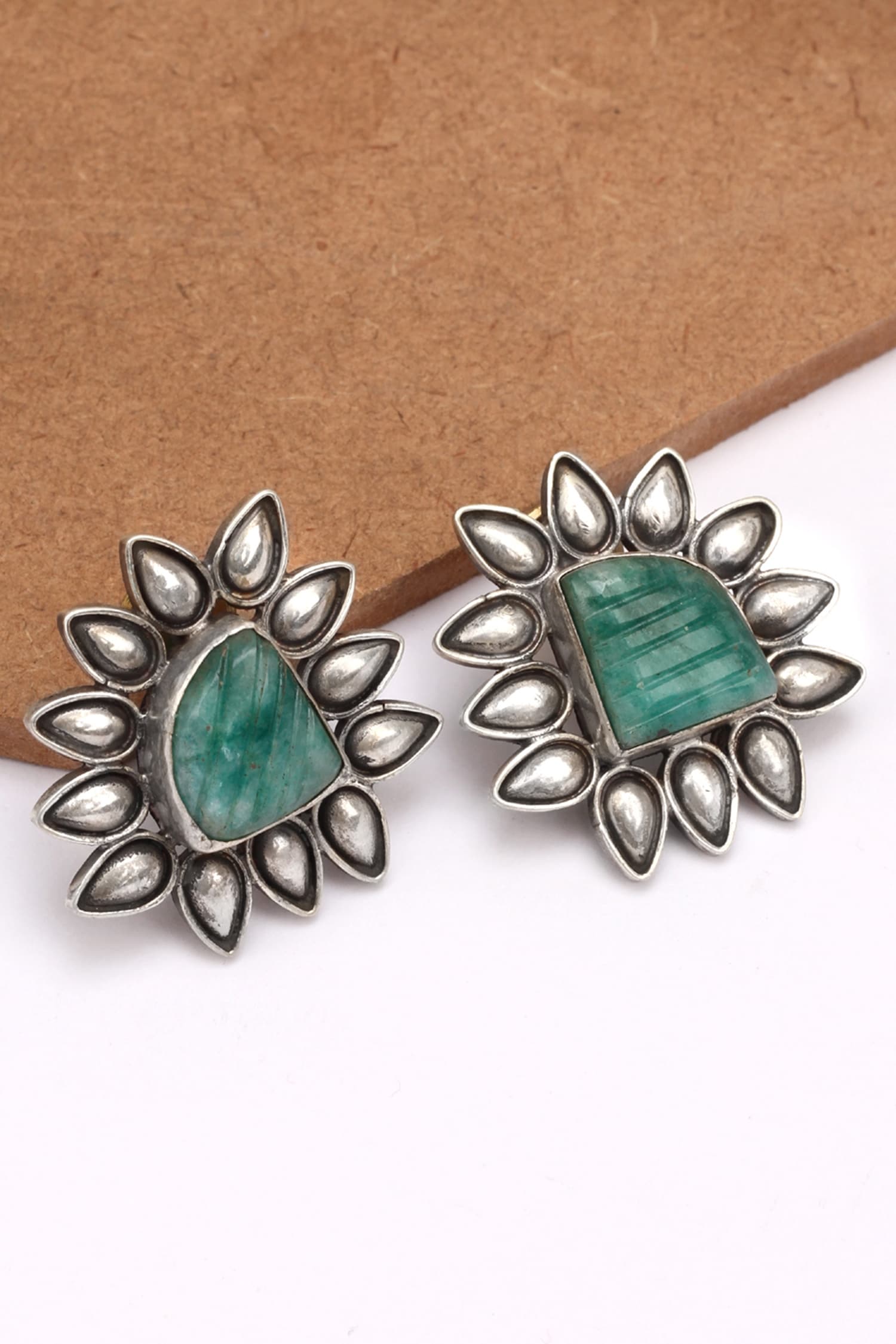 Stone Embellished Stud Earrings 
