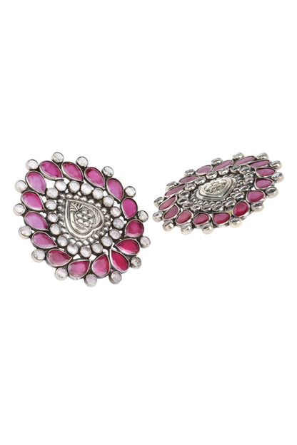 Handcrafted Stone Stud Earrings 
