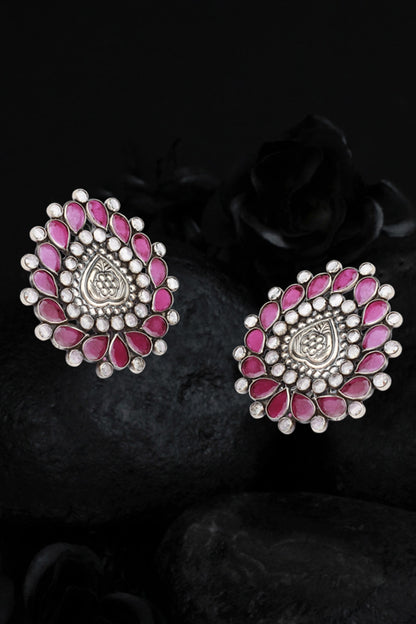 Handcrafted Stone Stud Earrings 