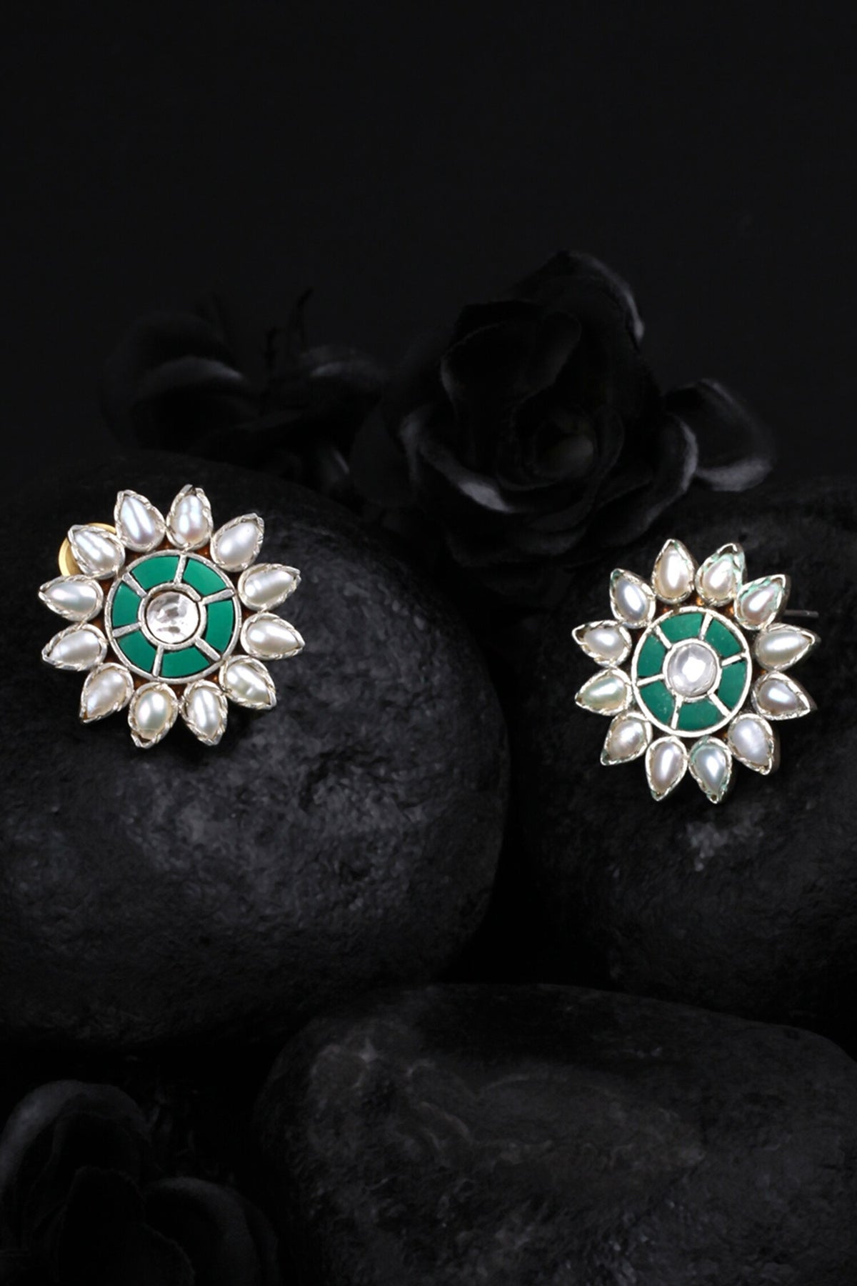Floral Motif Handcrafted Studs 