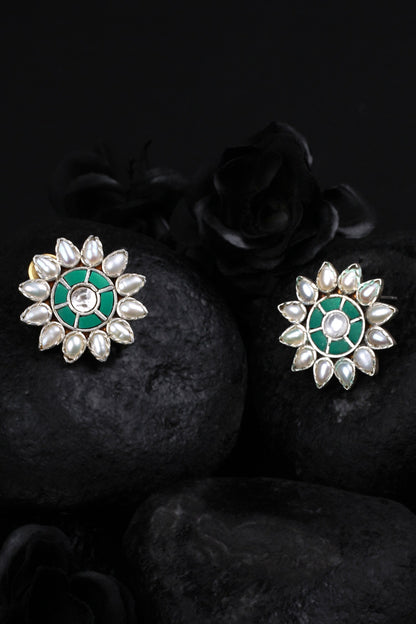 Floral Motif Handcrafted Studs 