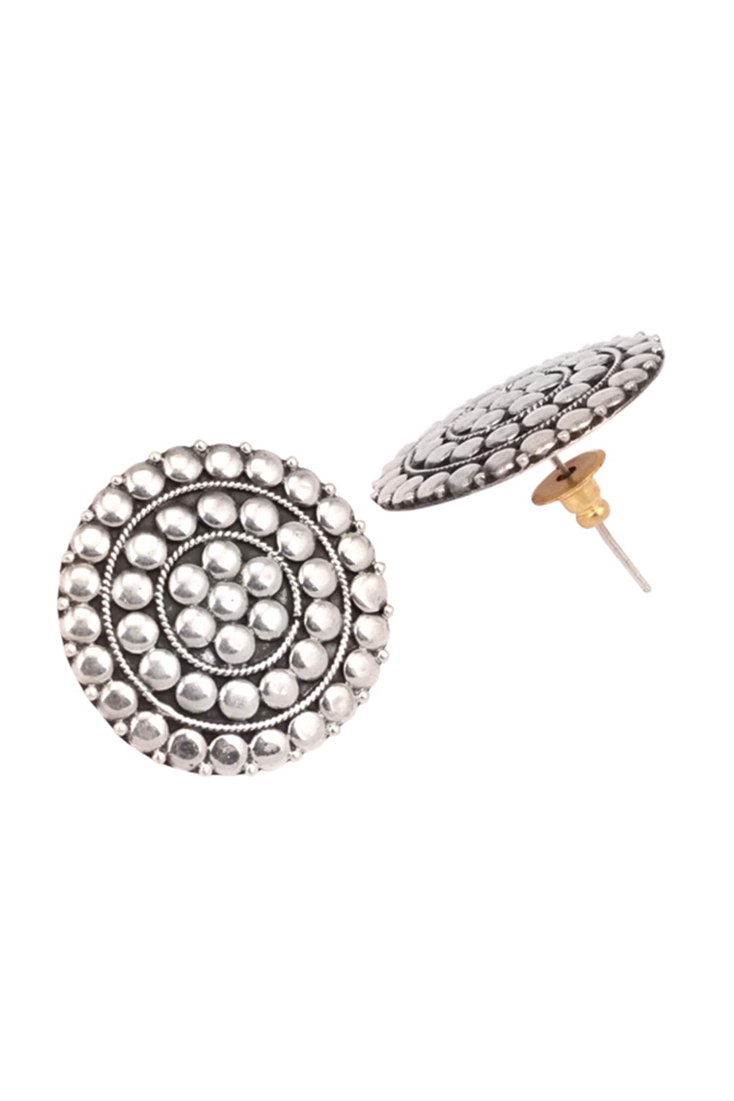 Round Motif Stud Earrings 