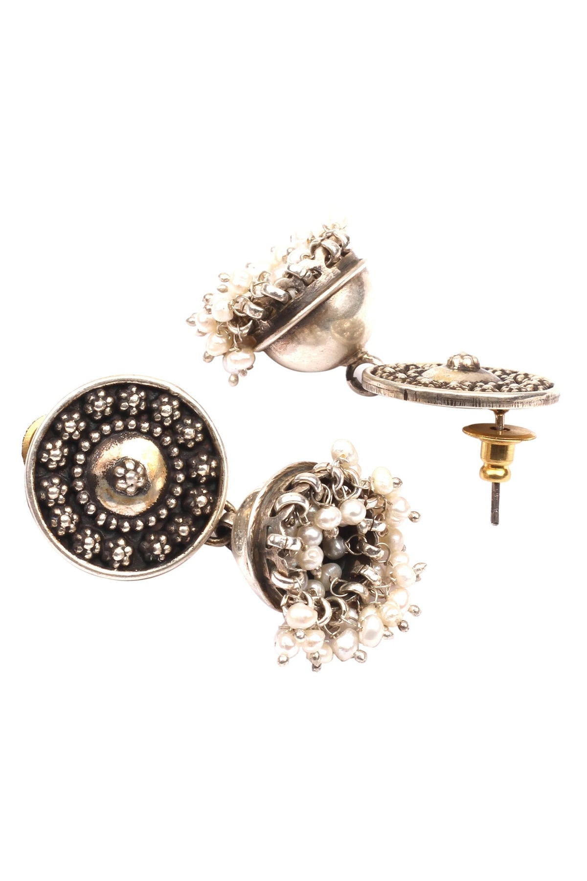 Handcrafted Carved Jhumkas 