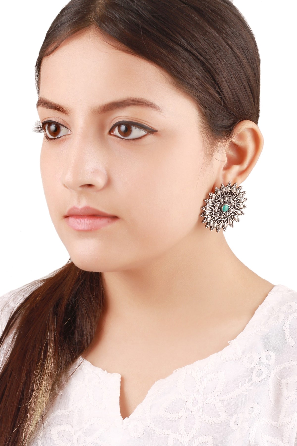 Handcrafted Floral Stud Earrings 