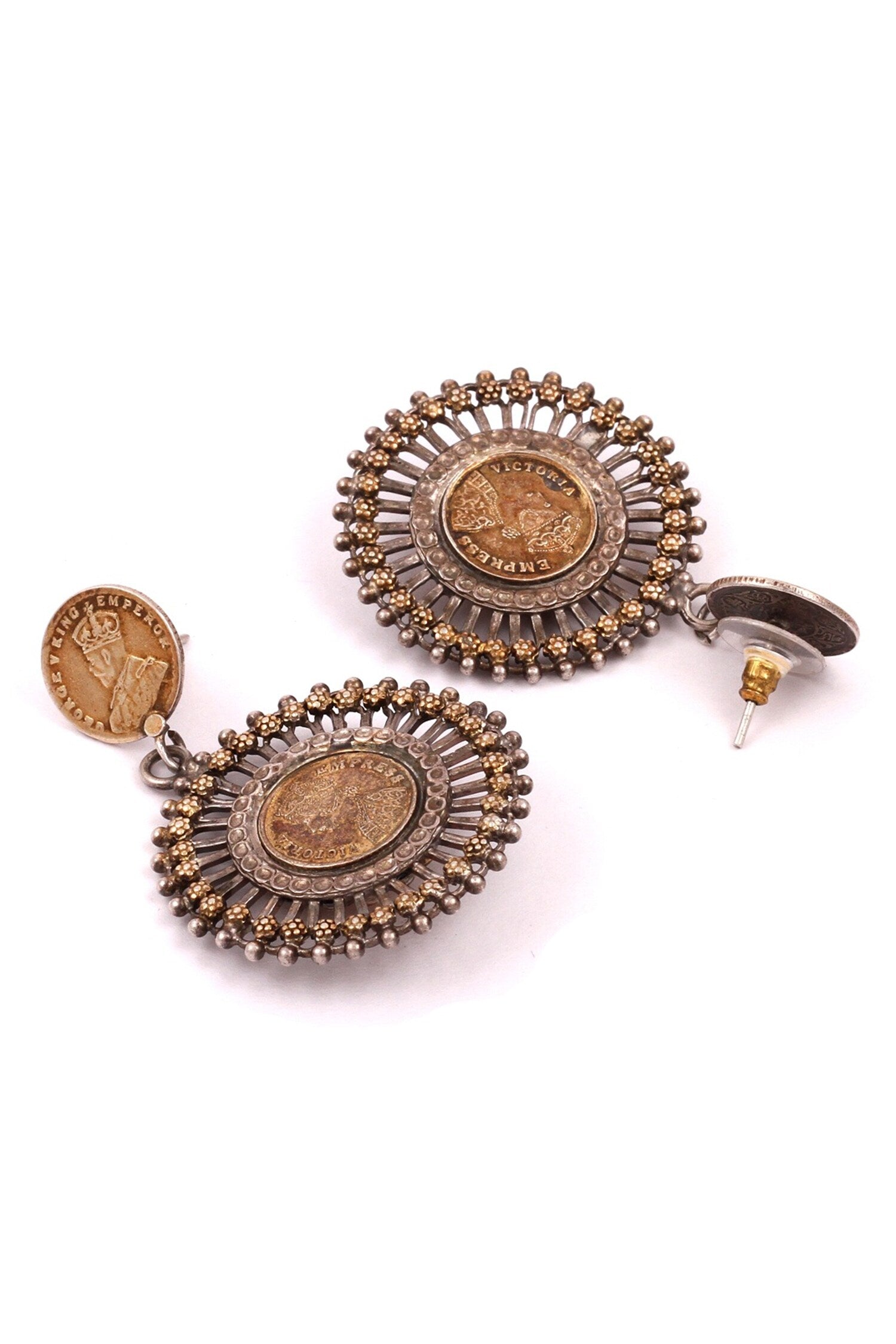 Antique Coin Dangler Earrings 