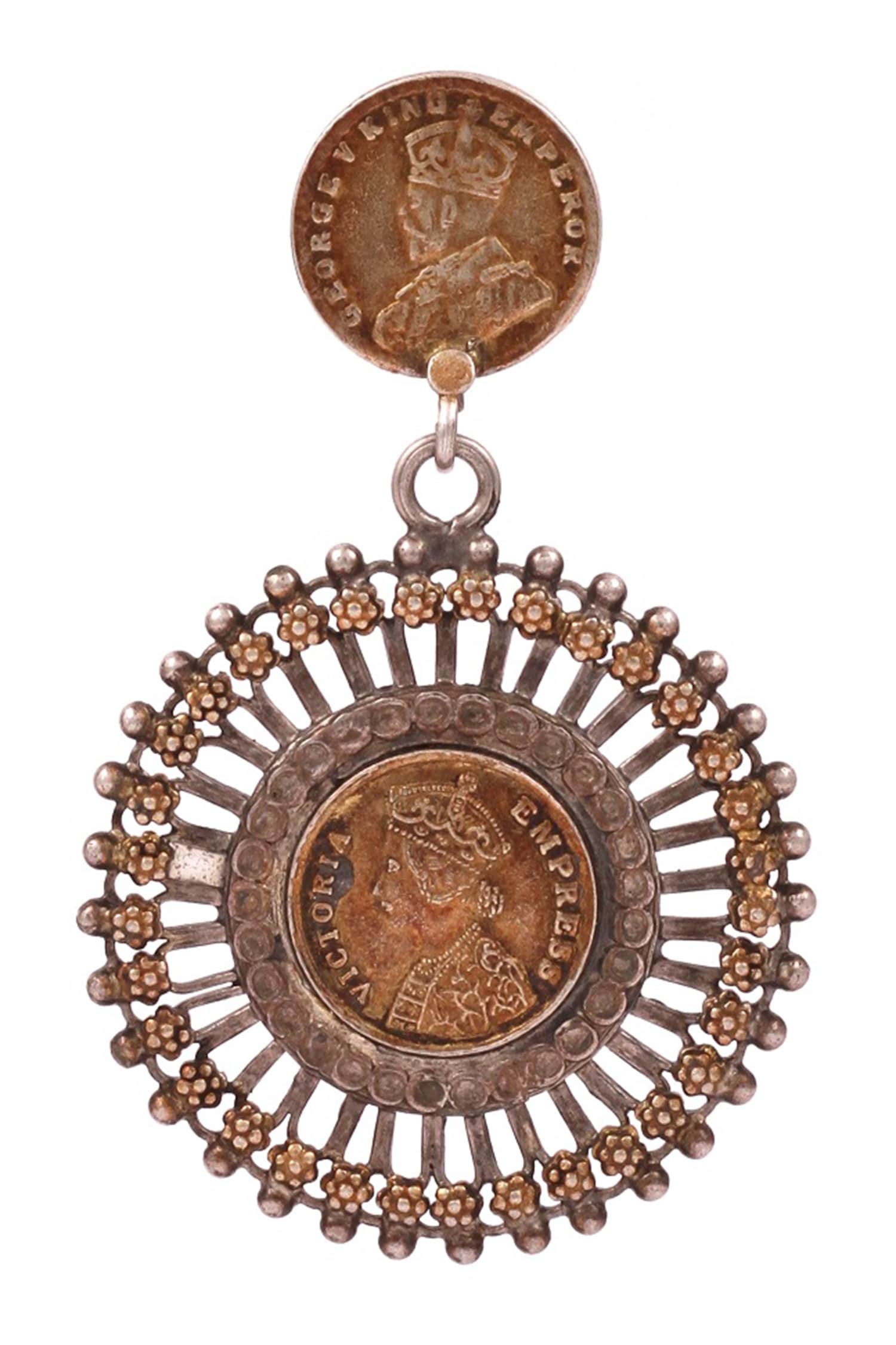 Antique Coin Dangler Earrings 