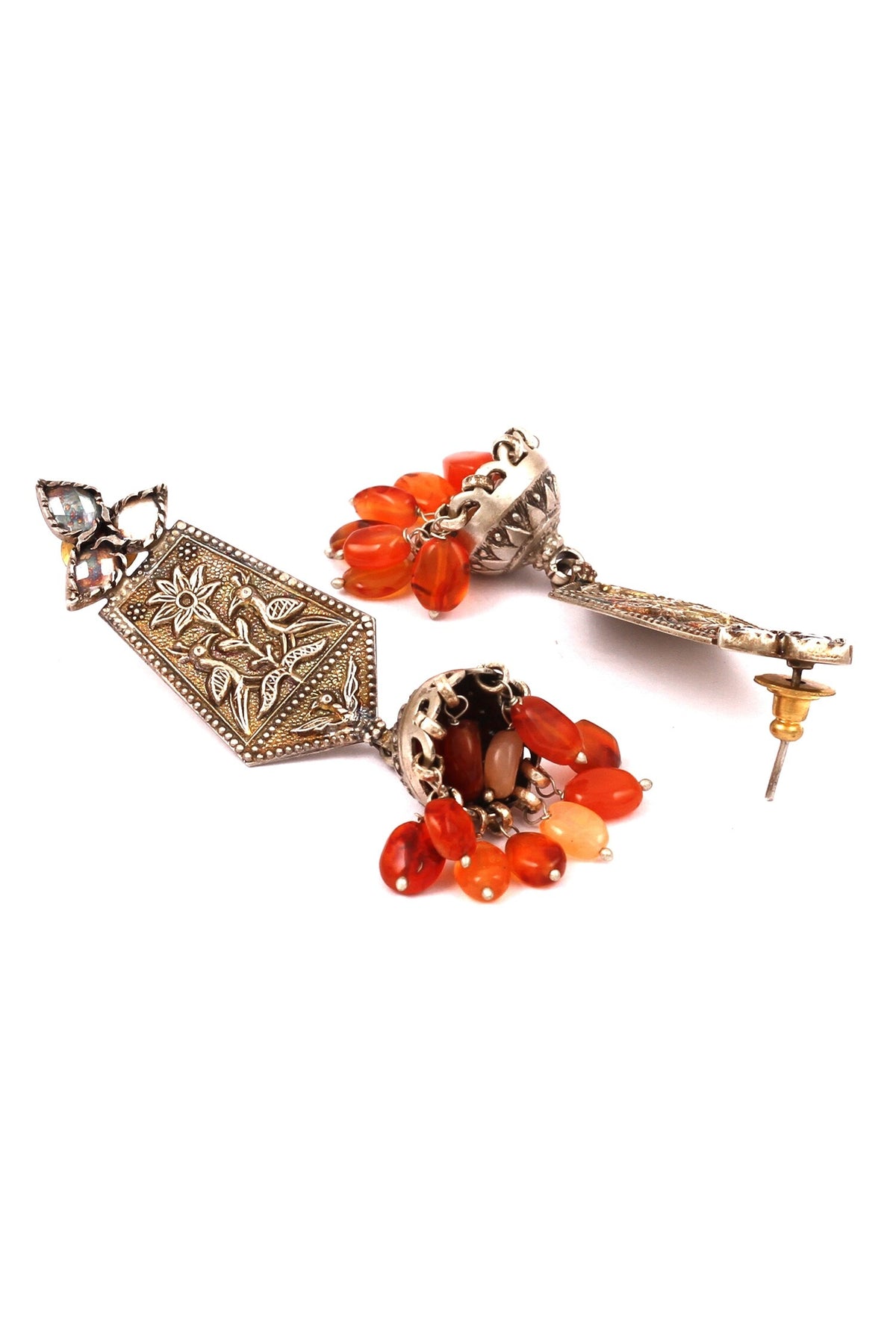 Bird Carved Jhumkas 
