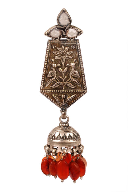 Bird Carved Jhumkas 
