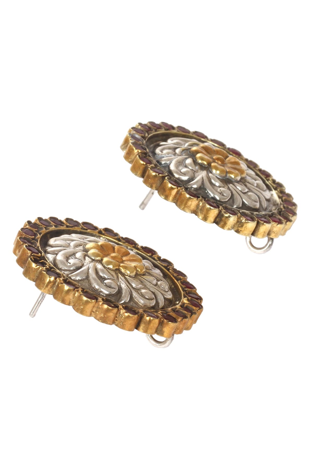 Handmade Floral Stone Stud Earrings 