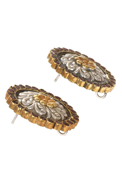 Handmade Floral Stone Stud Earrings 