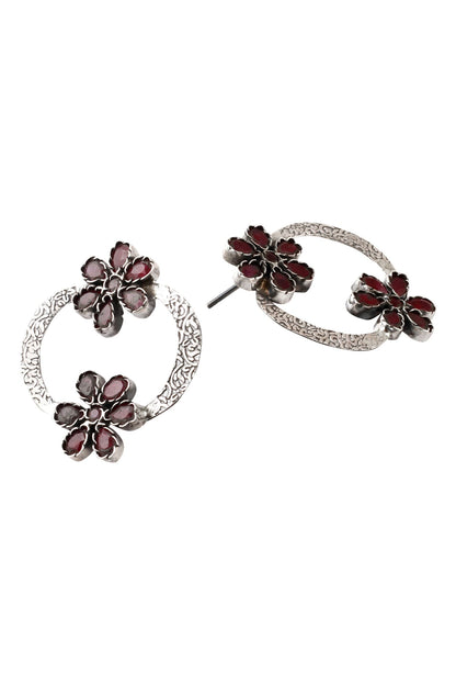 Handmade Floral Stone Stud Earrings 