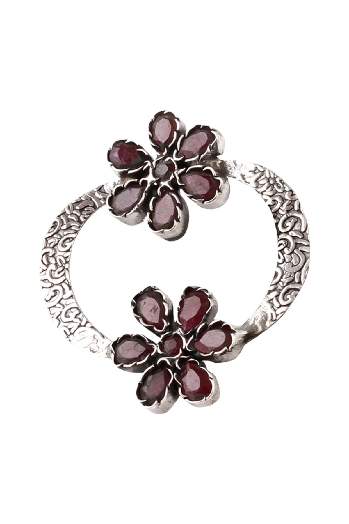 Handmade Floral Stone Stud Earrings 