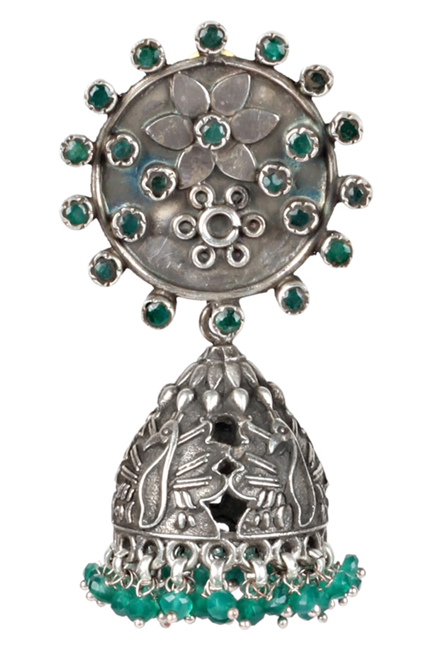 Handcrafted Carved Jhumkas 