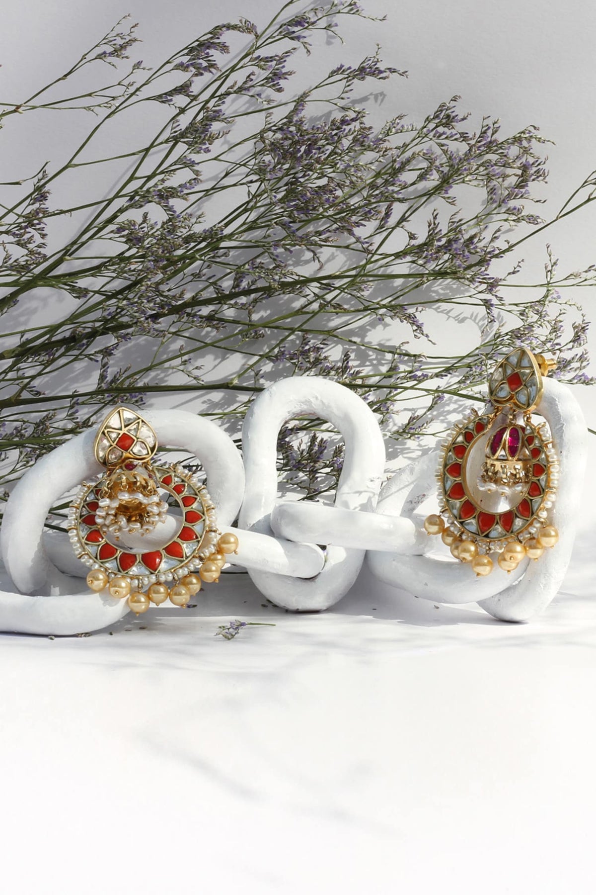 Handcrafted Kundan Chandbalis 