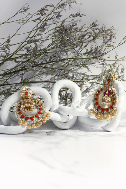 Handcrafted Kundan Chandbalis 