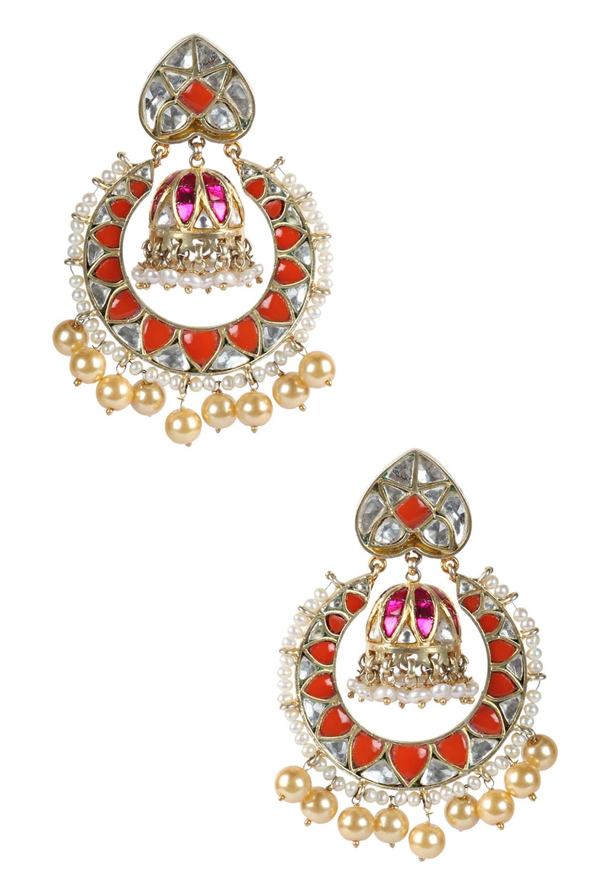 Handcrafted Kundan Chandbalis 