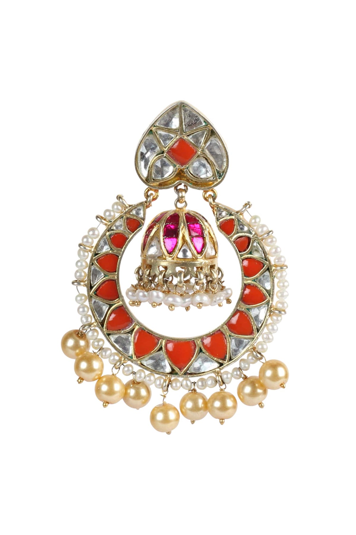 Handcrafted Kundan Chandbalis 
