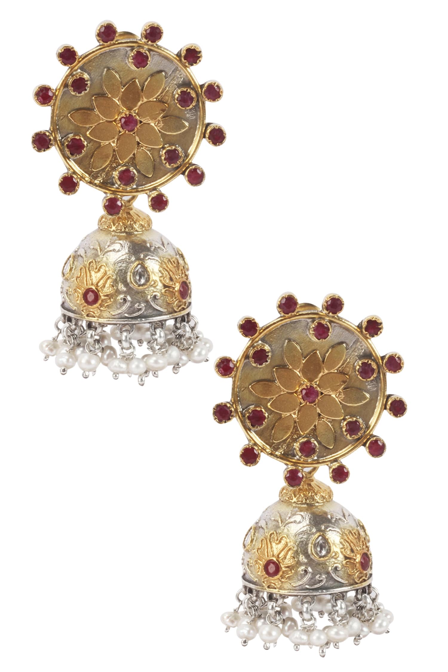Floral Carved Jhumkas 