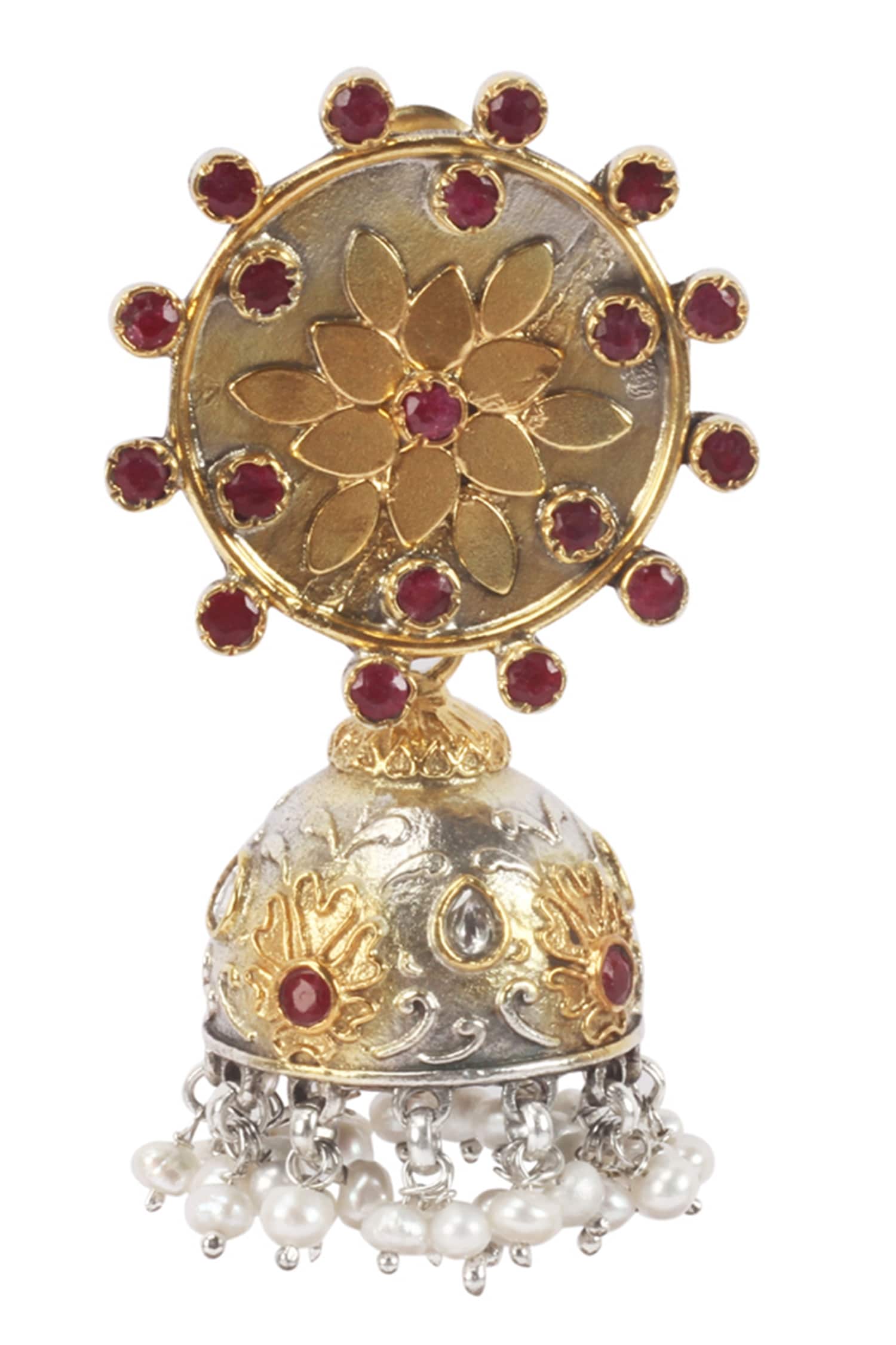Floral Carved Jhumkas 