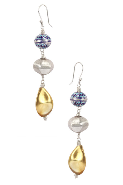 Geometric Motif Dangler Earrings 
