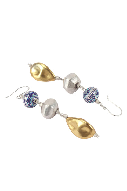 Geometric Motif Dangler Earrings 