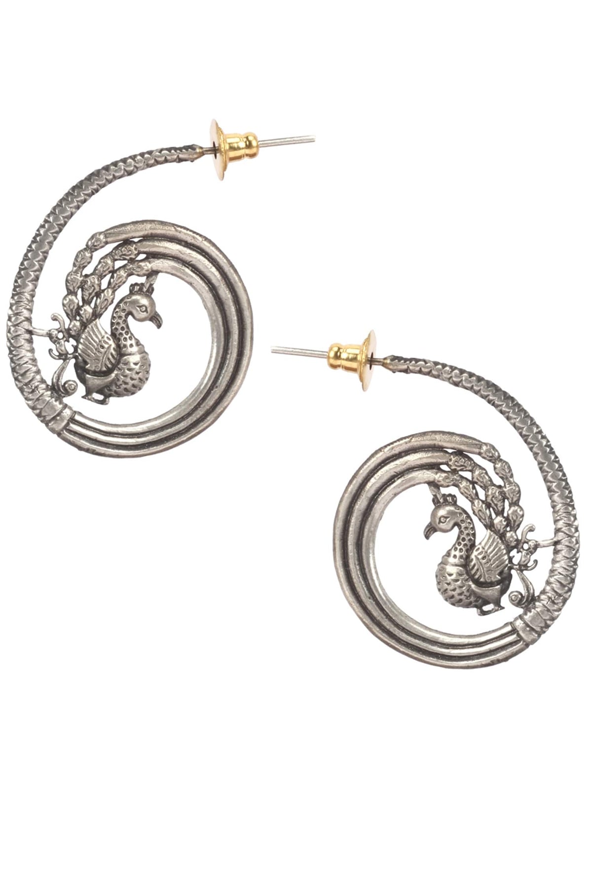 Peacock Motif Hoops 
