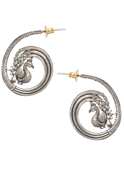 Peacock Motif Hoops 
