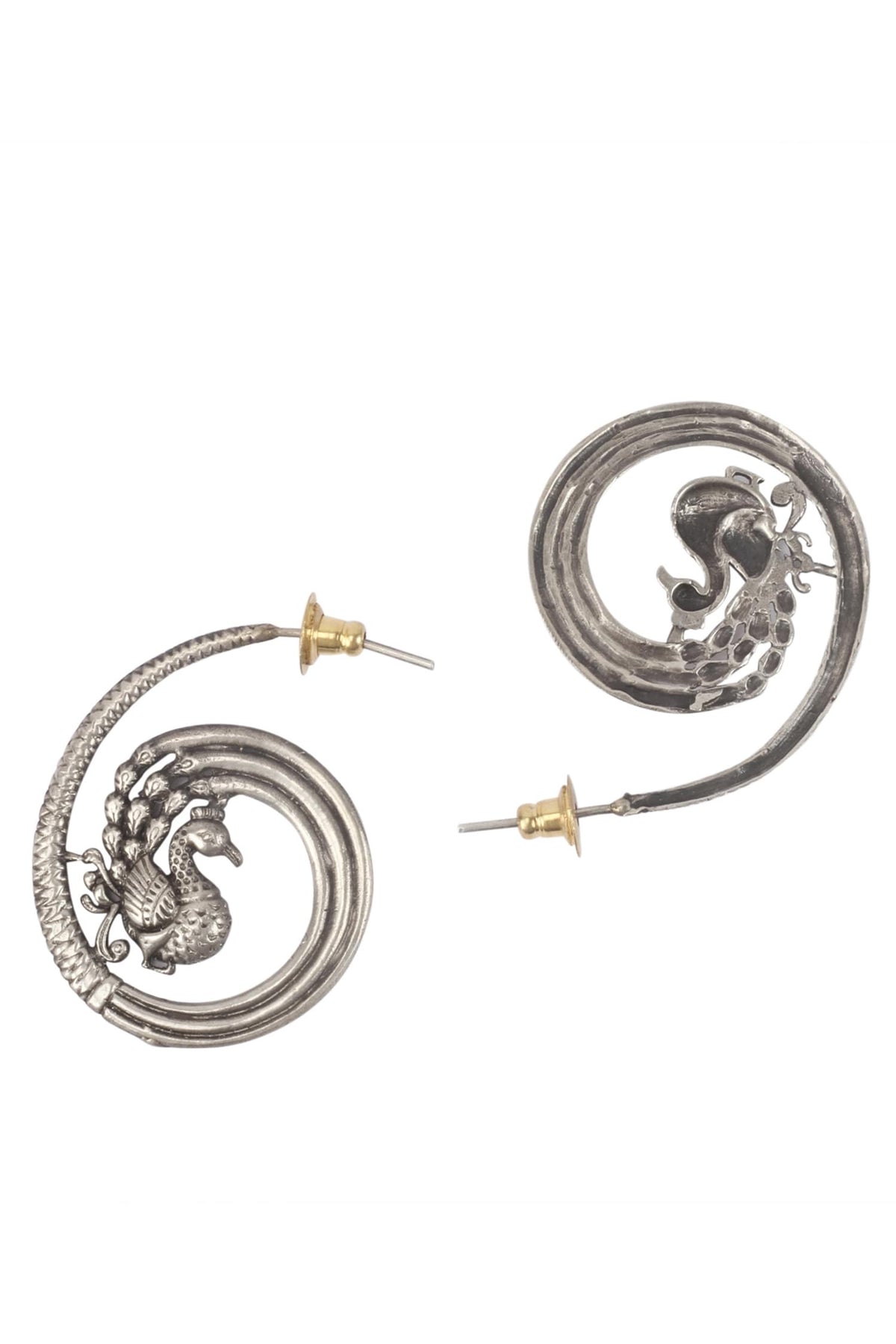 Peacock Motif Hoops 