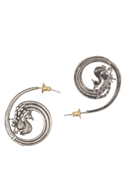 Peacock Motif Hoops 