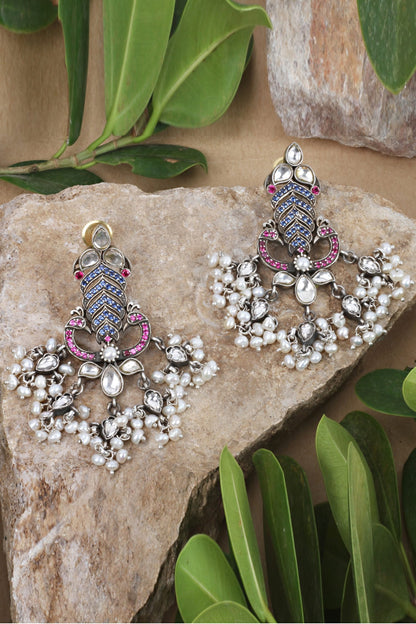 Handcrafted Bead Drop Dangler Earrings 