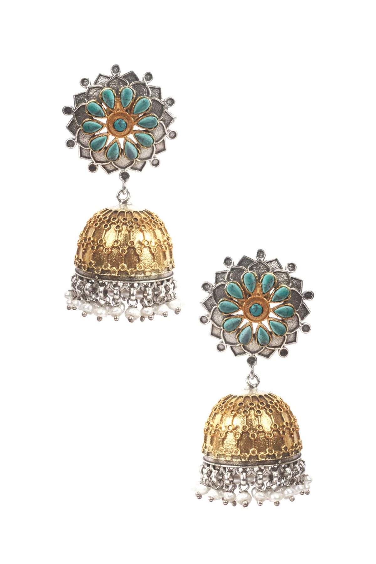 Floral Carved Jhumkas 