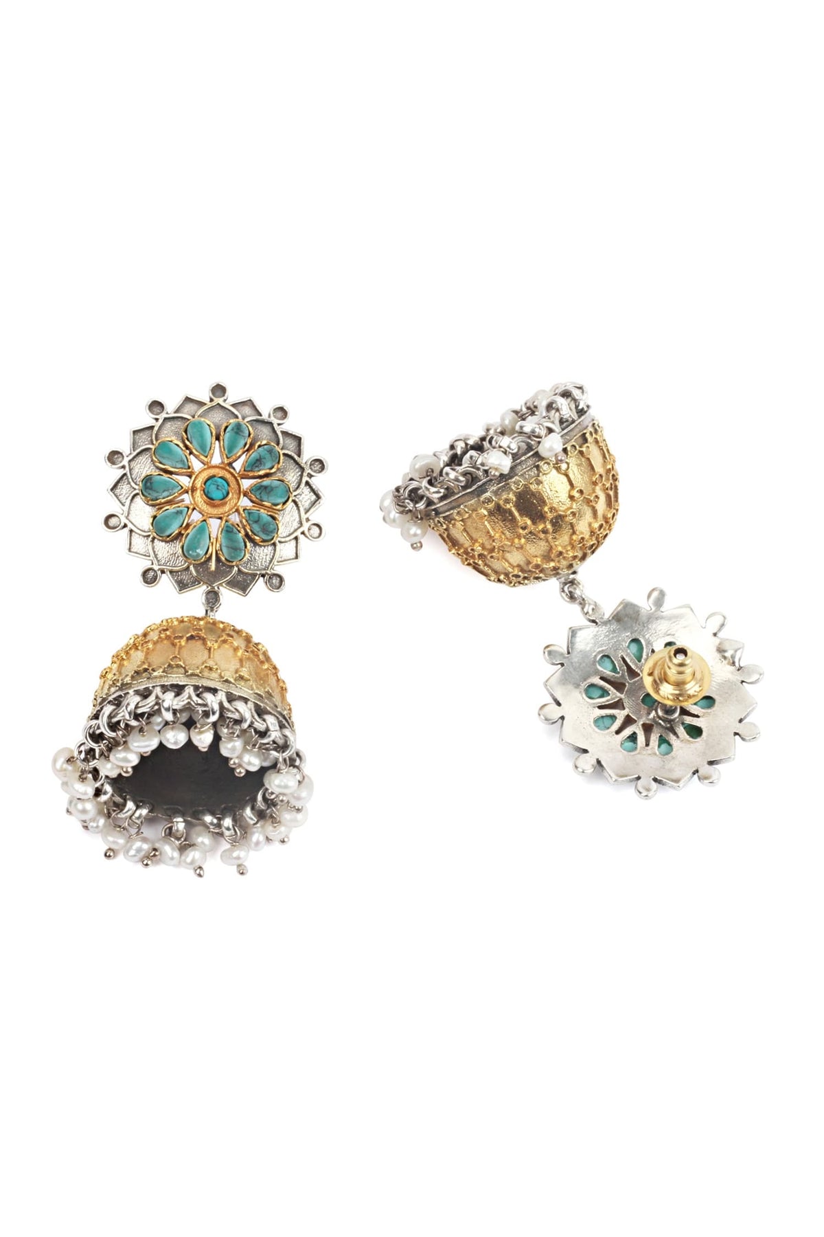 Floral Carved Jhumkas 