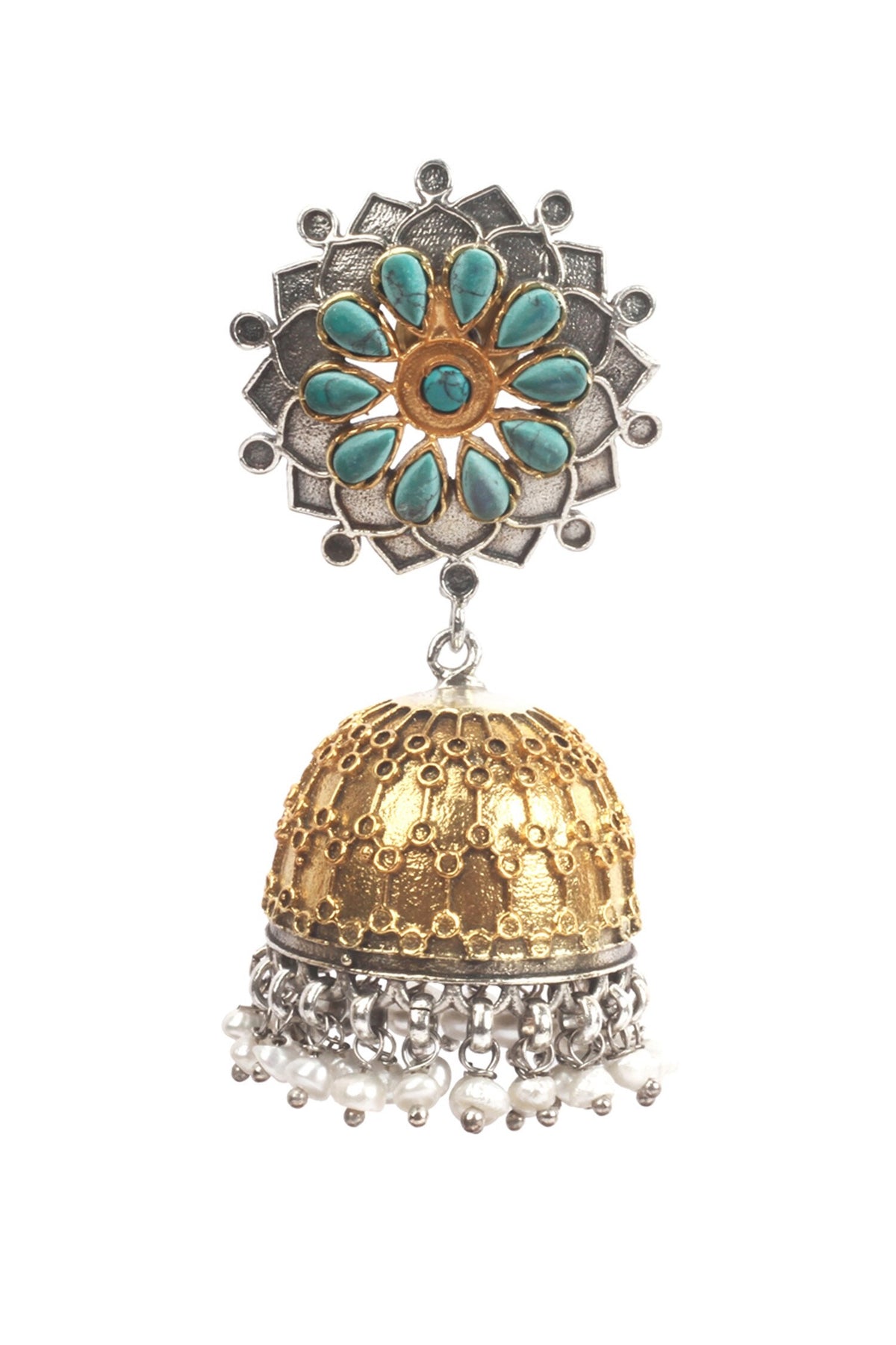 Floral Carved Jhumkas 