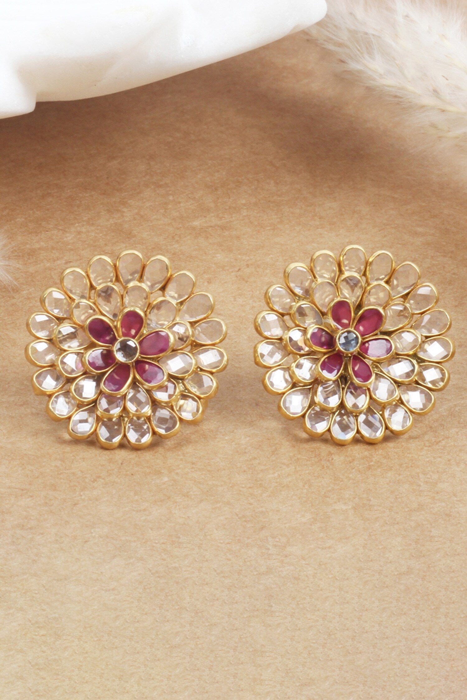 Floral Carved Studs 
