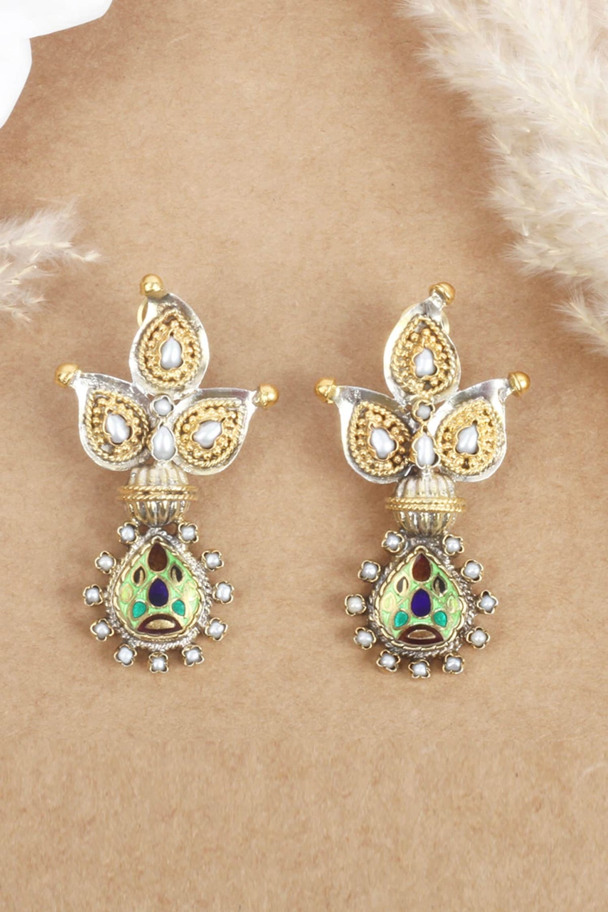 Carved Dangler Earrings 