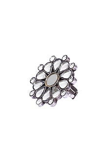 Silver Handcrafted Adjustable Ring In Sterling Silver