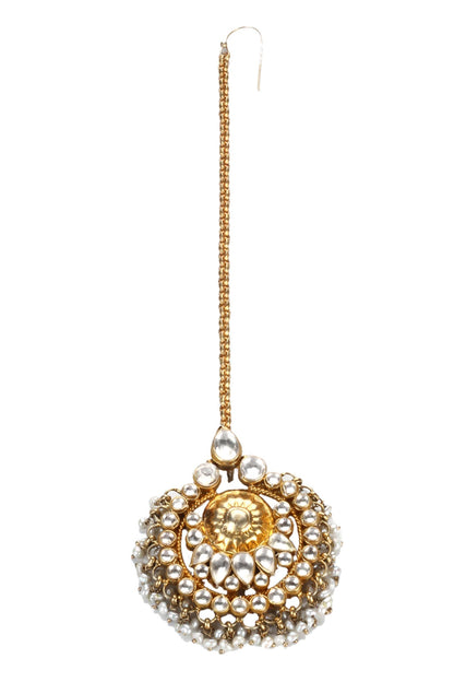 Handmade Bead Drop Maangtikka 