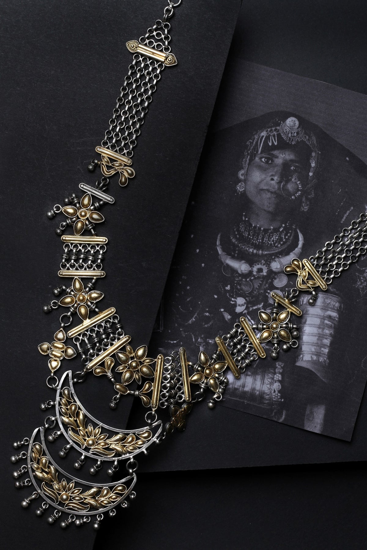 Handcrafted Floral Carved Necklace 
