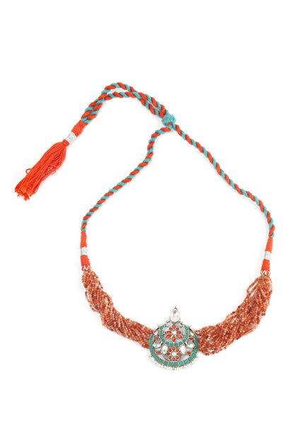 Crescent Moon Motif Pendant Necklace 