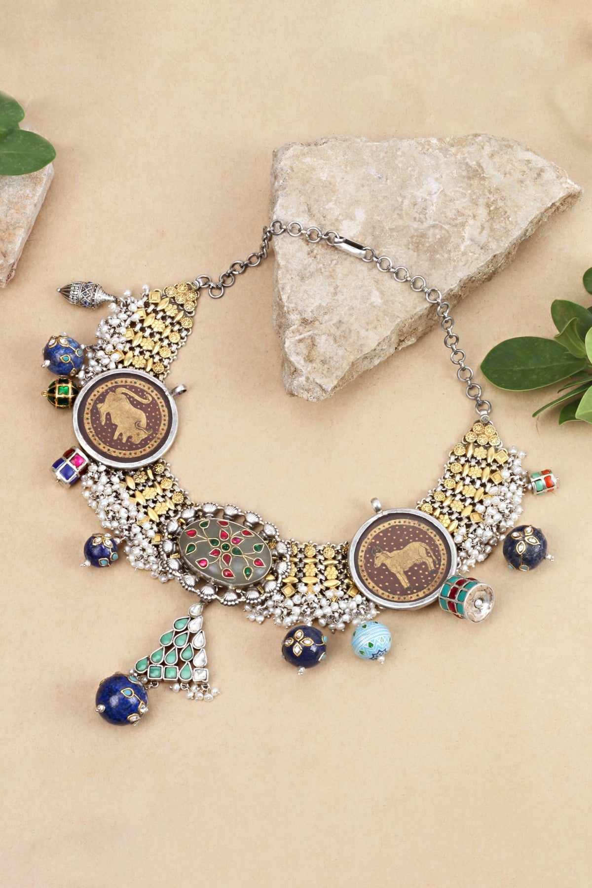 Stone Tassel Handcrafted Necklace 