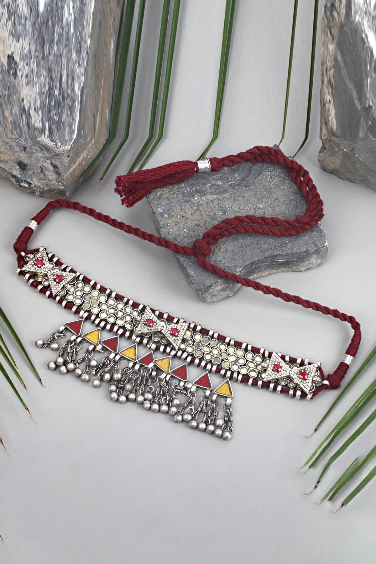 Stone Tassel Hem Choker 
