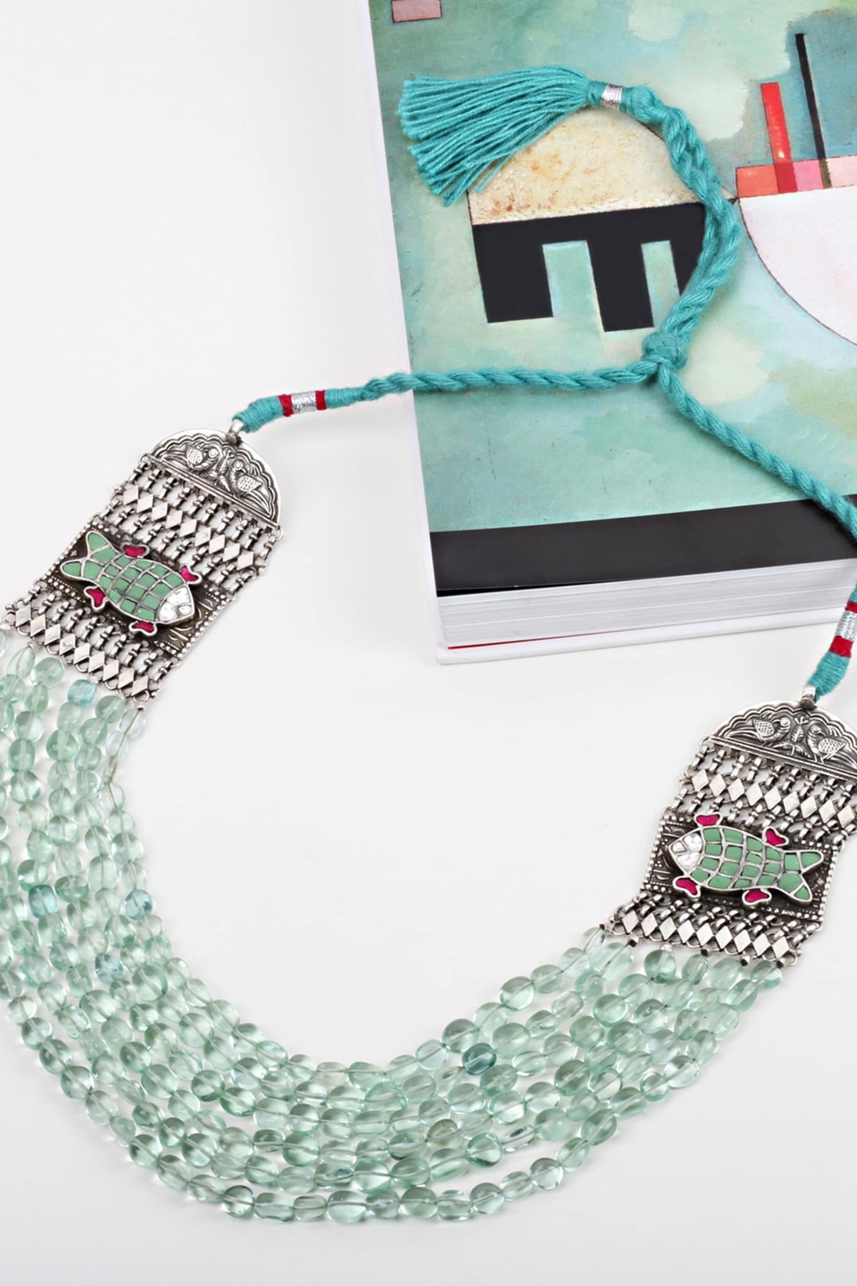 Multi Layered Stone Embellished Necklace 