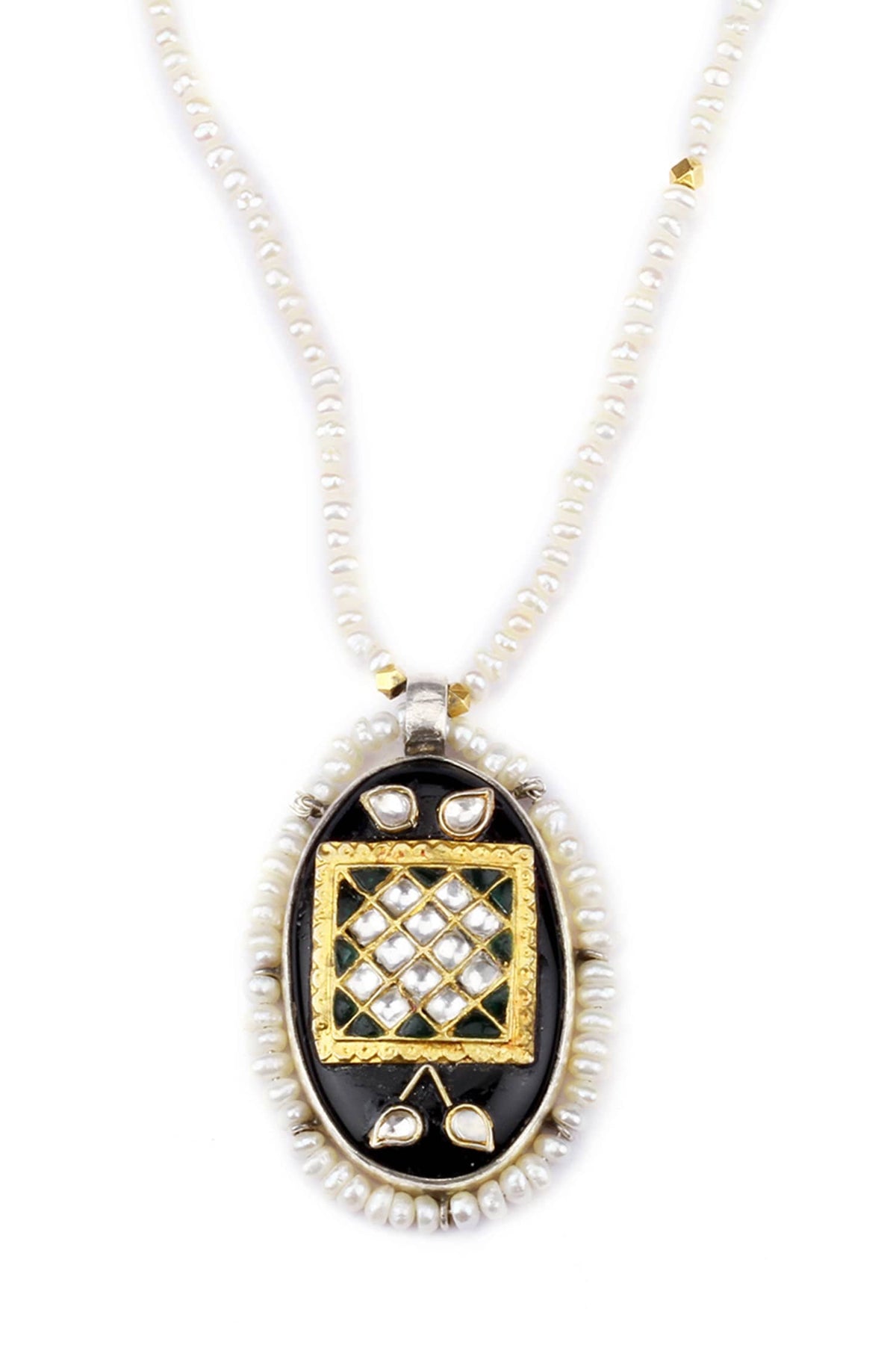 Nusrat Pendant Necklace With Pearl Chain 
