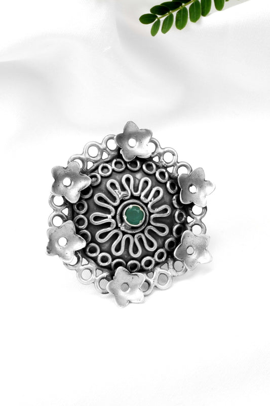 Floral Motif Cutwork Ring 