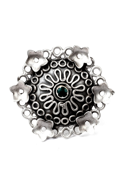 Floral Motif Cutwork Ring 