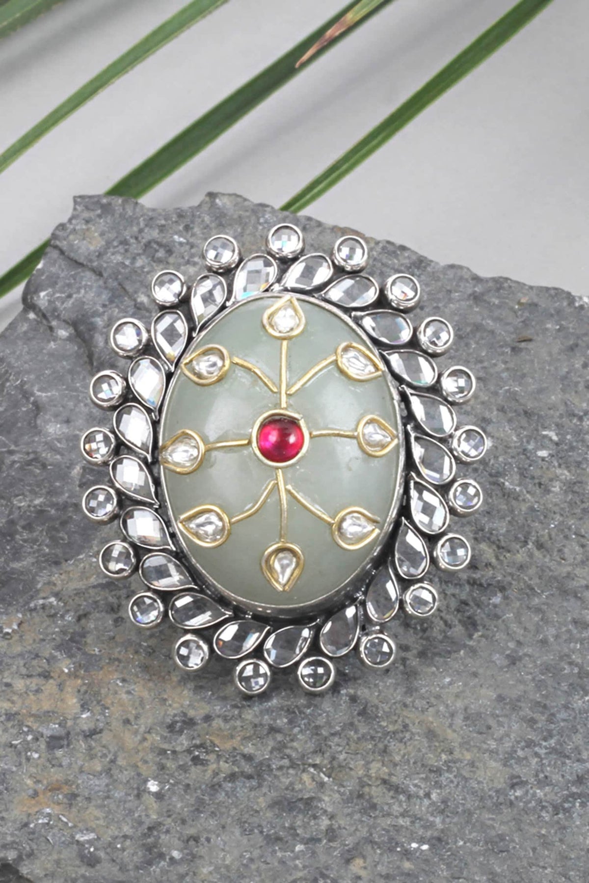 Oval Motif Handcrafted Ring 