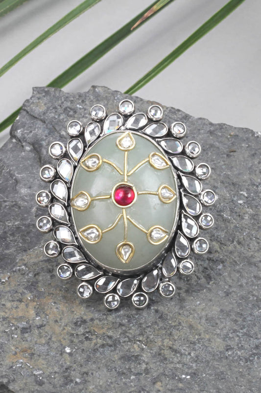 Oval Motif Handcrafted Ring 